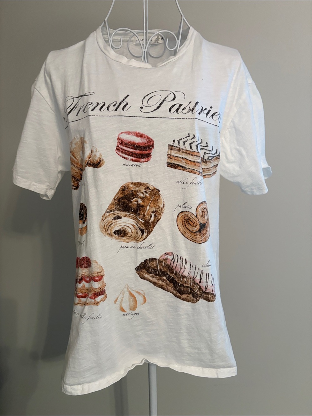 Women’s White 'French Pastries' Graphic Tee